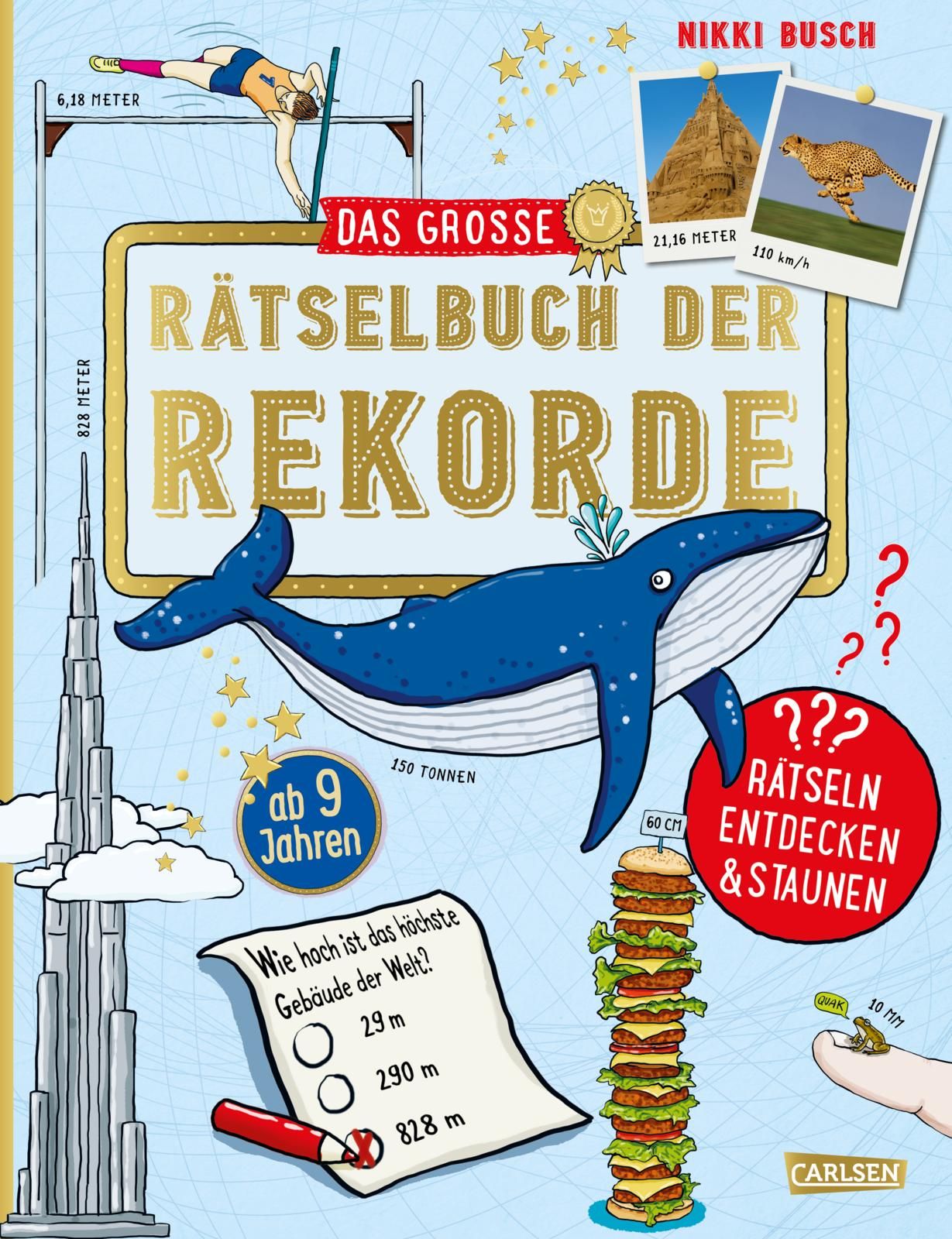 Buchcover, Das große Rätselbuch der Rekorde, Carlsen