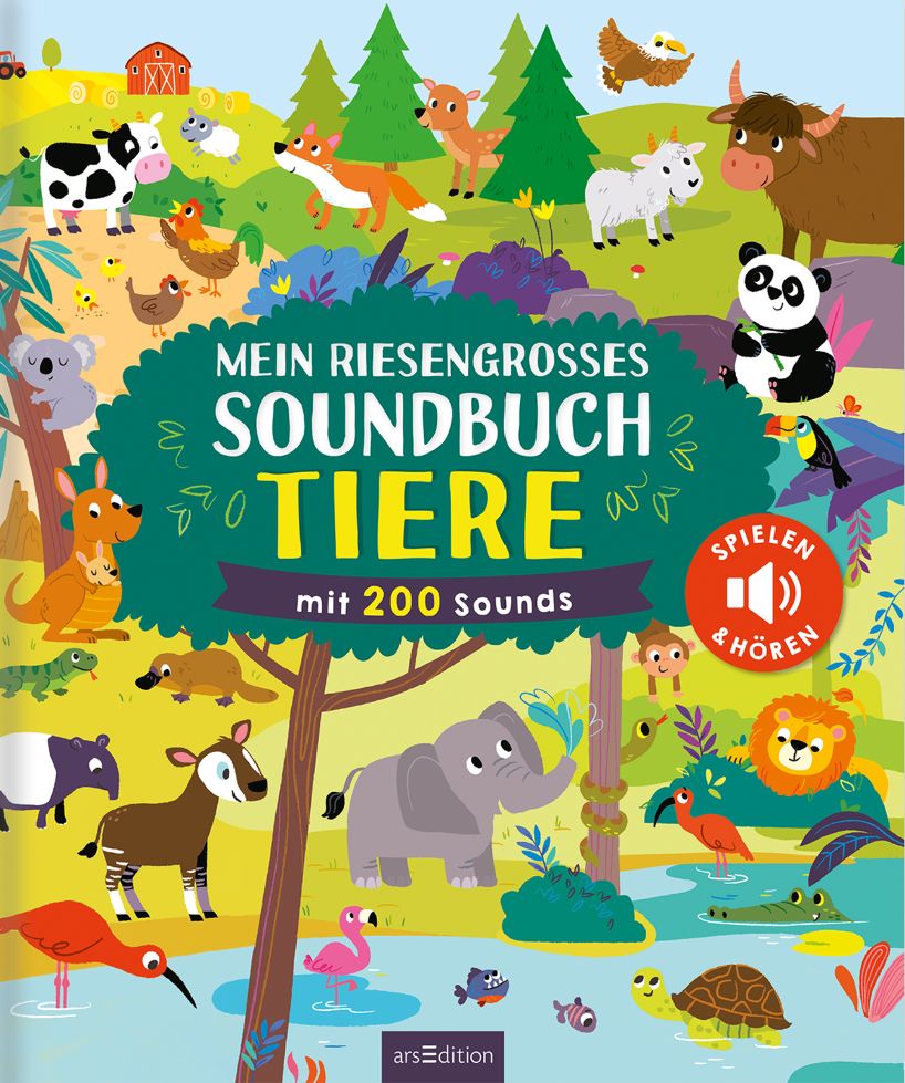 Buchcover "Mein riesengroßes Soundbuch: Tiere", arsEdition 