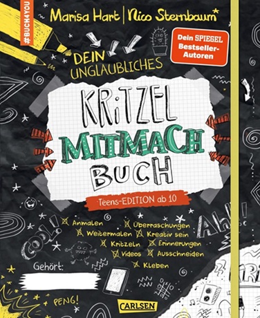 Buchcover "Dein unglaubliches Kritzel-Mitmachbuch", Carlsen 