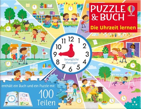 Puzzle und Buch, Die Uhrzeit lernen; Usborne; Cover