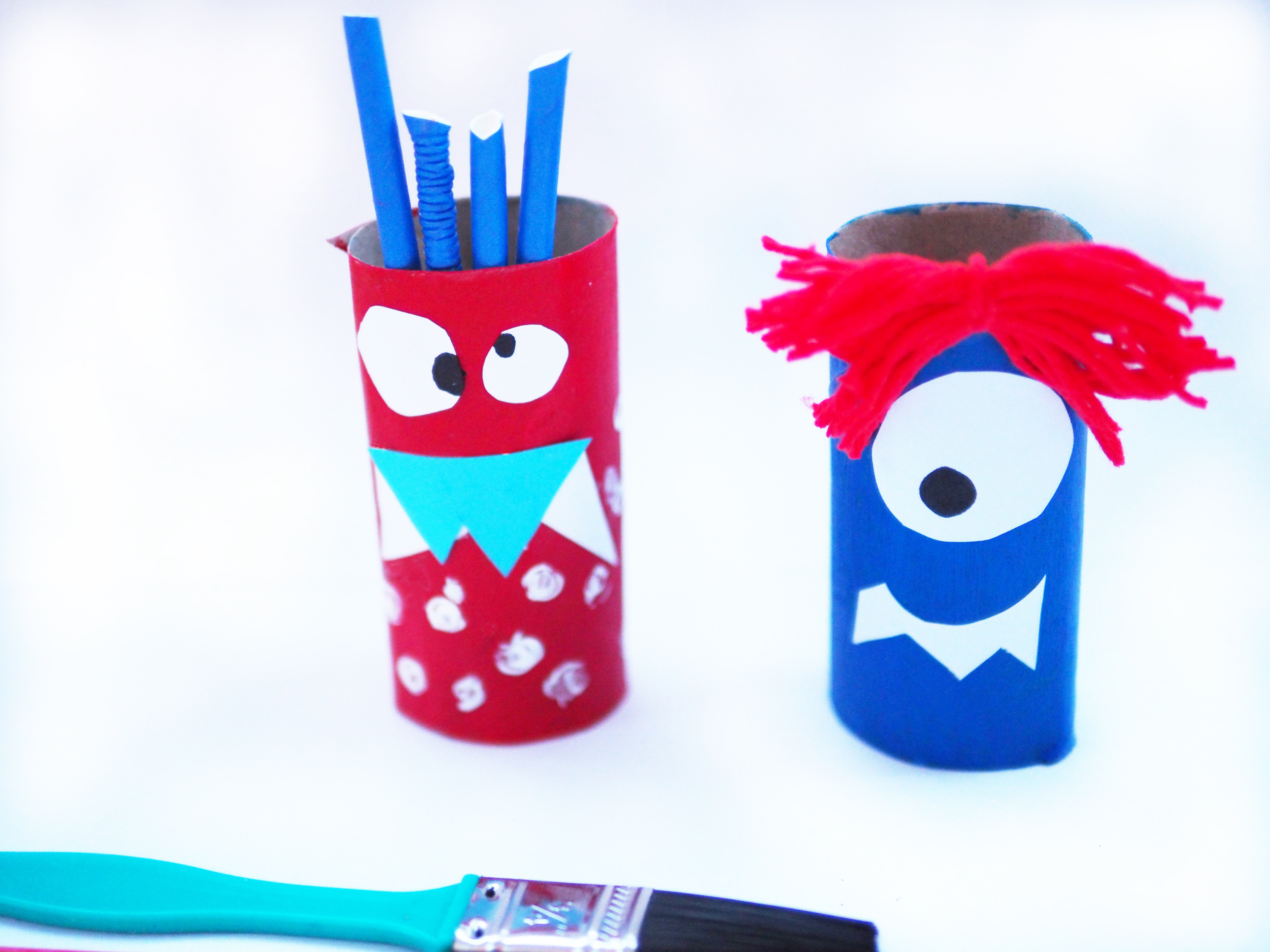 Aktionsideen "Monster aus Papprollen basteln"