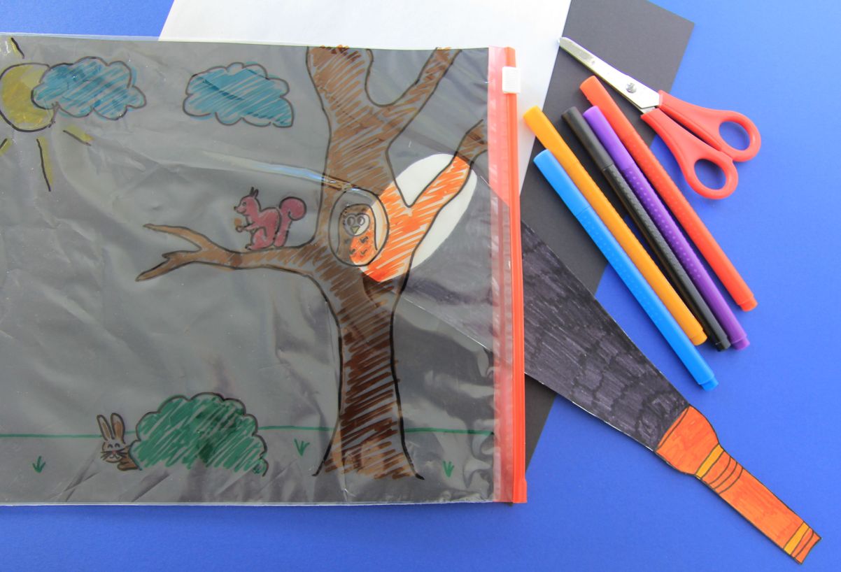 Aktionsidee "Taschenlampensuchbild", Stiftung Lesen 