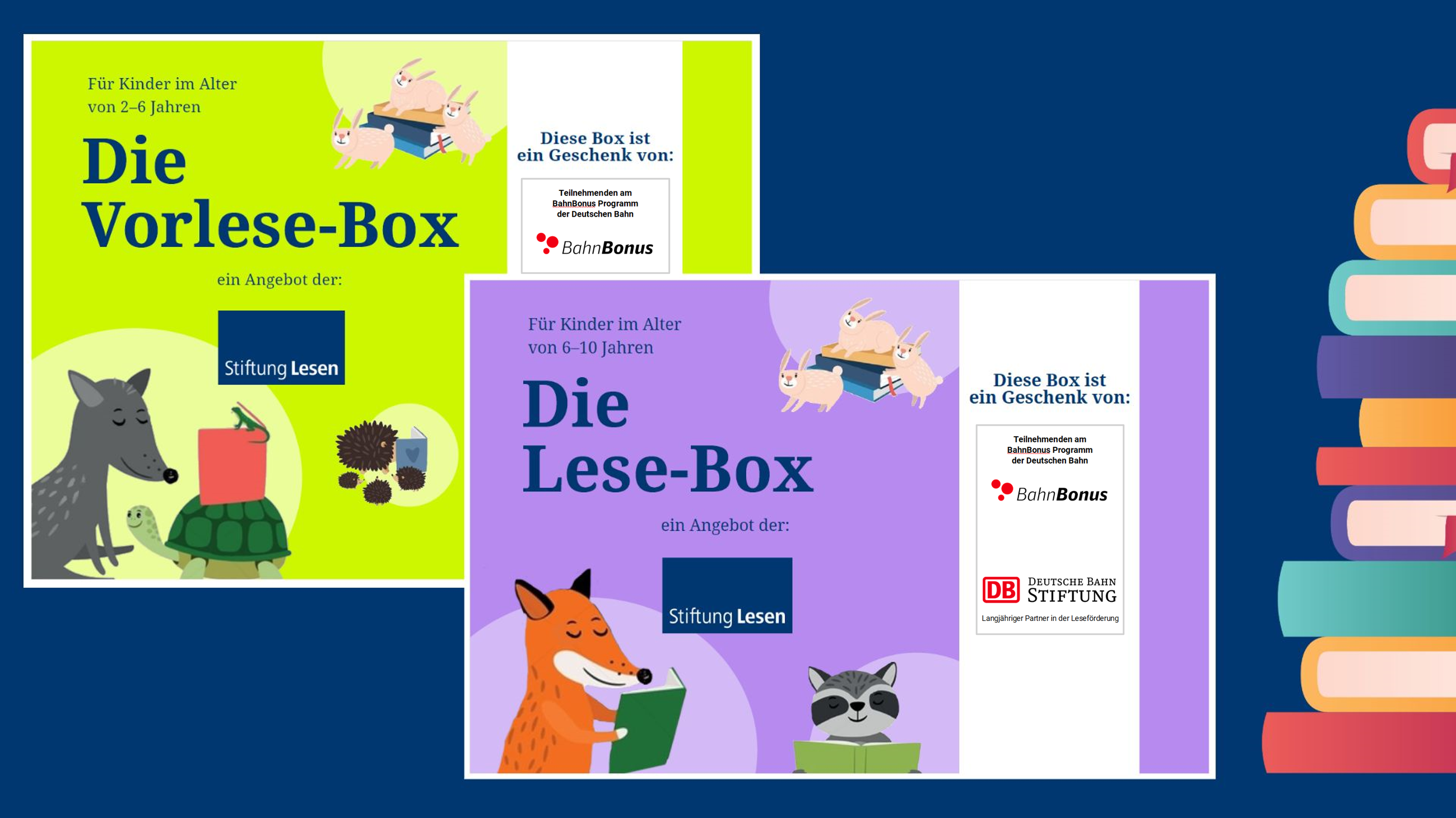 In den (Vor-)Lese-Boxen der Stiftung Lesen finden Kinder und Erwachsene viele tolle Lesemedien.