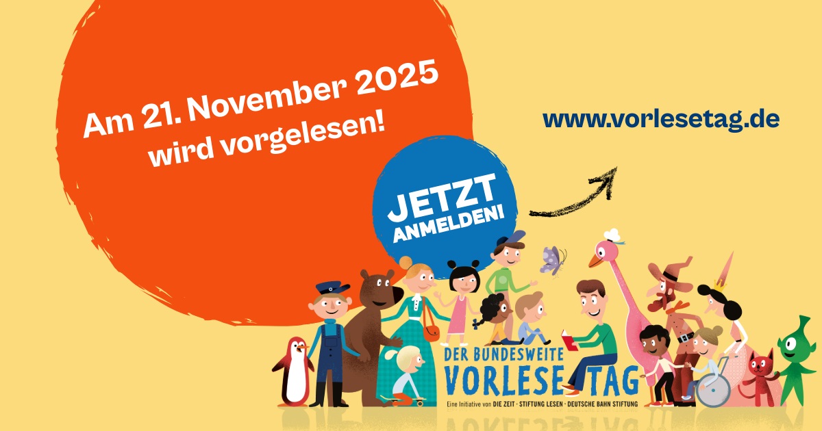 Jetzt anmelden: Am 21. November wird vorgelesen. www.vorlesetag.de