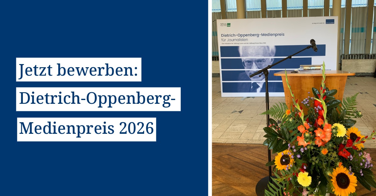 Jetzt bewerben: Dietrich-Oppenberg-Medienpreis 2026