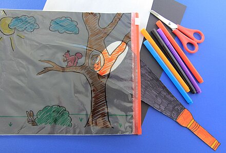 Aktionsidee "Taschenlampensuchbild", Stiftung Lesen 