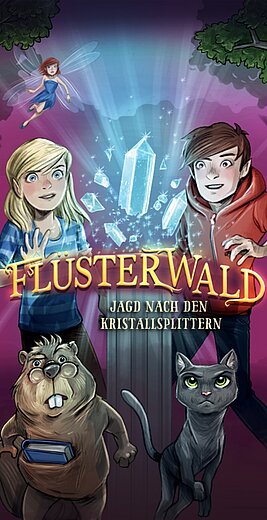 App Cover "Flüsterwald: Jagd nach den Kristallen", Ueberreuter