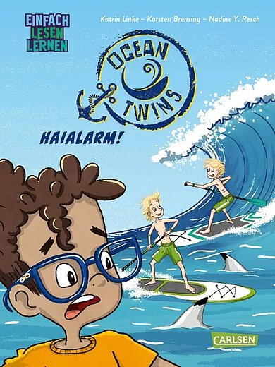 Buchcover "Ocean Twins - Hai-Alarm!", Carlsen 