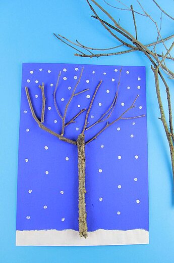 Aktionsidee "Winterbaum" ; Stiftung Lesen 