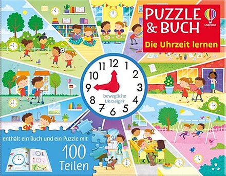Puzzle und Buch, Die Uhrzeit lernen; Usborne; Cover